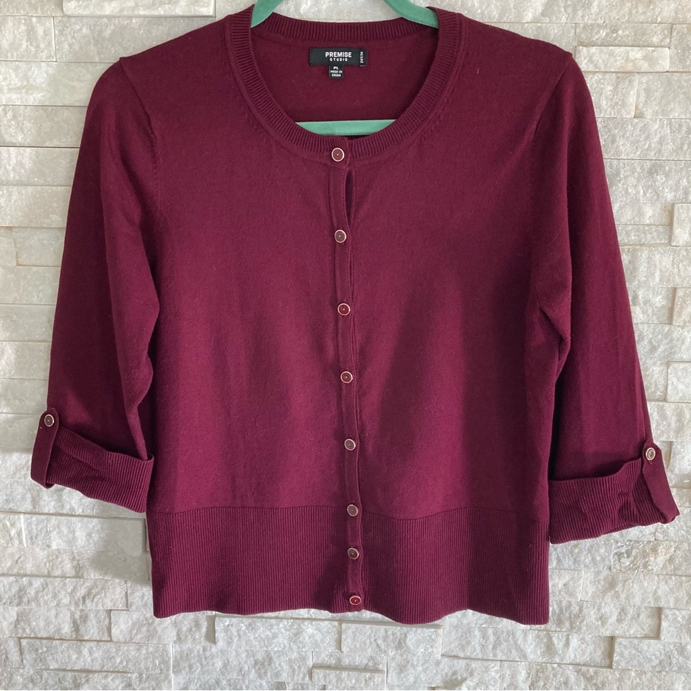 Rayon nylon blend cardigan Premise Studio/Nordstrom. Office professional style.